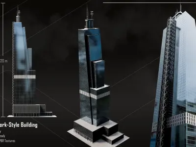 15 Newyork Building Collection-lowpoly 3D Model Low-poly 3D model