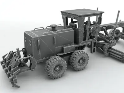 140H Road Grader 3D model