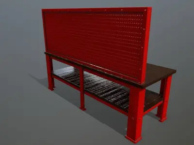 workbench bench Low-poly 3D model shop