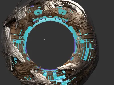 Sci fi Techno gate 4  3D model