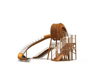 Kids outdoor commercial play structure 3D model 3D model 8