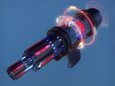 Rolling Laser gun  Low-poly 3D model