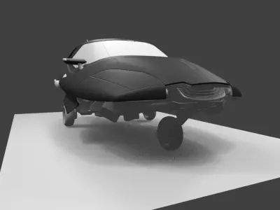 Futuristic Flying Car Concept Sci-Fi 3D Model Low-poly 3D model