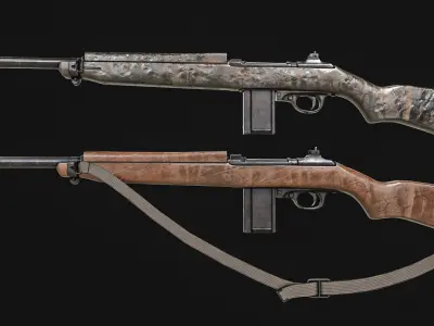 M1 Carbine Low-poly 3D model