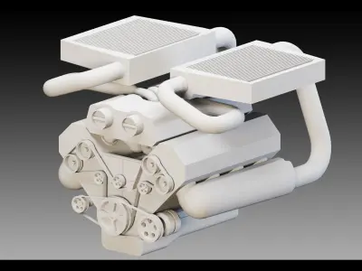 16 Industrial Engines- Vol 03- High detail 3d models Low-poly 3D model