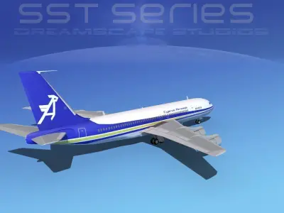 Boeing 707-320 SS Cyprus Airways 3D model
