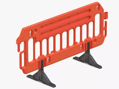 Construction Barrier 01 Orange 1 3D model