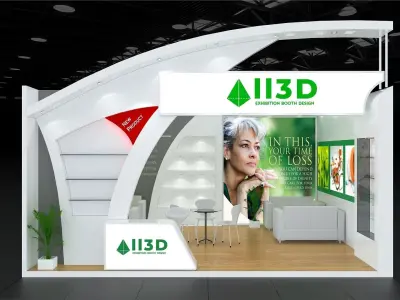 Exhibition Stand Stall One Side Open 5X6 3D model