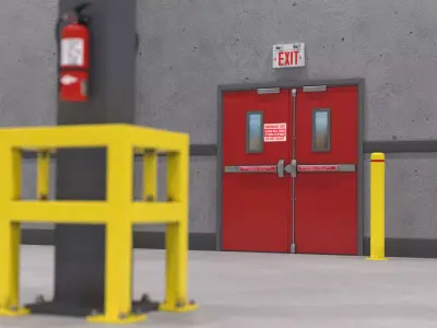 Empty Warehouse Interior Low-poly 3D model