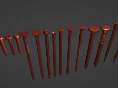 Hardware screws and bolts 3D model