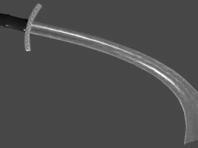 Khora sword with Caroling handle Low-poly 3D model