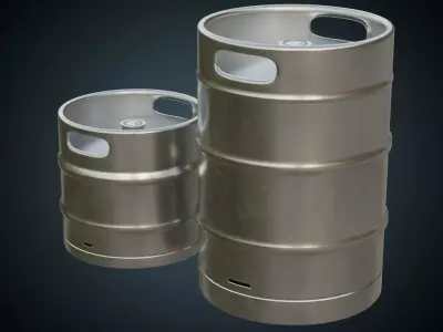 Beer Kegs 1A Low-poly 3D model