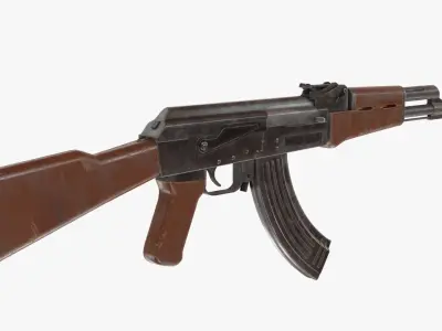 AK-47 rifle Low-poly 3D model