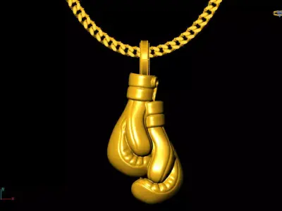 Boxing glove pendant charms - one inch pendant 3D print model 3D print model get