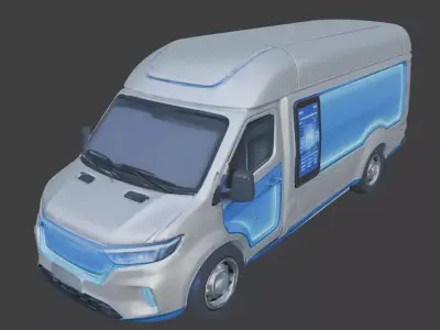Futuristic Sci-Fi Heavy Tanker Truck 3D  Low-poly 3D model