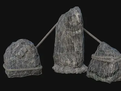 VIKING NORSE ROCK STONE STRUCTURES TOTEMS SYMBOL COLLECTION AAA Low-poly 3D model