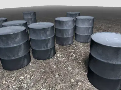 Barrel Free low-poly 3D model 2
