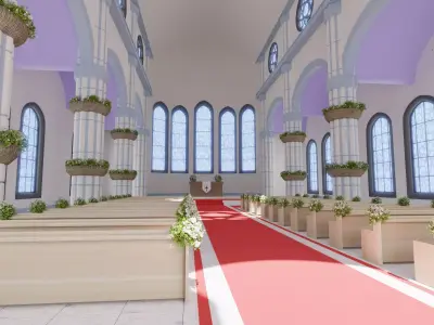 Toon Church Low-poly 3D model