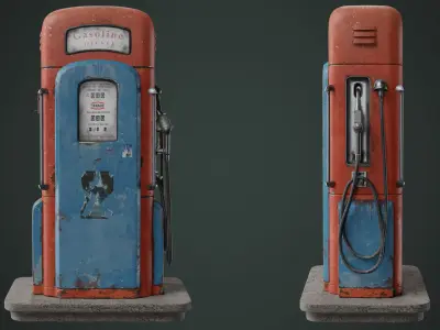 Gas pump old Free 3D model