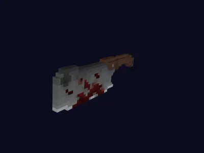 Voxel Chopper Knife Dagger 4 - Lowpoly Weapons Low-poly 3D model