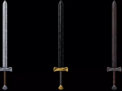 3rd person one handed sword Low-poly 3D model