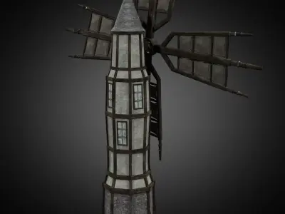 Windmill Game Ready Low-poly 3D model