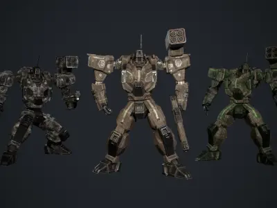 Assault Mech Low-poly 3D model