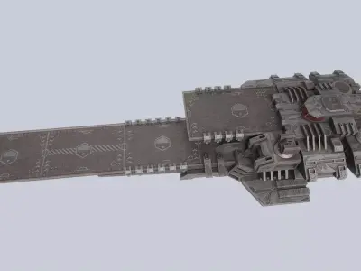 Spaceship Low-poly 3D model 11