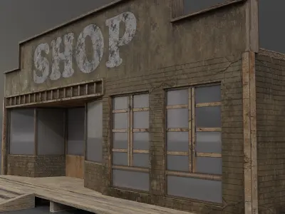 Western shop  Low-poly 3D model