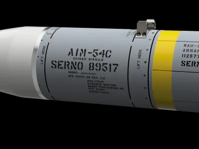 AIM-54C Phoenix Missile - Extreme Detail - 3D Print Ready 3D print model