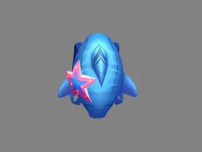 Cartoon shark backpack Low-poly 3D model