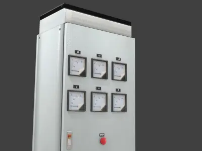 Panel Control Analogico Low-poly 3D model