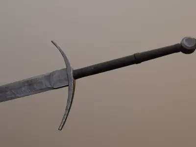 Bastard Sword Low-poly 3D model Low-poly 3D model