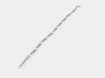 Link Chain V4 - Silver Figaro Bracelet 3D model