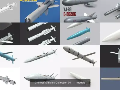 Chinese Missiles Collection 01 3D Model Pack