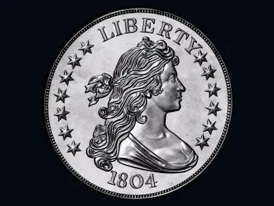 Liberty Coin Low-poly 3D model