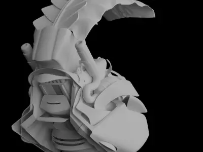 cyberpunk motorcycle with one wheel Low-poly 3D model