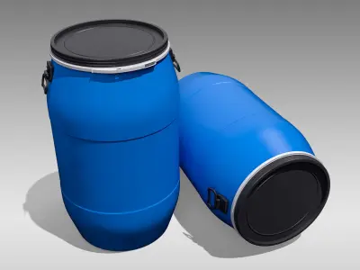 Plastic Barrel Low-poly 3D model shop