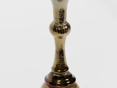 Brass Pot Stand Victorian photogrammetry scan PBR 4K textures Low-poly 3D model