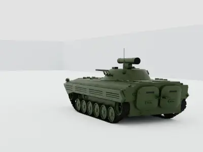 BMP-2  armoured tank Free 3D model