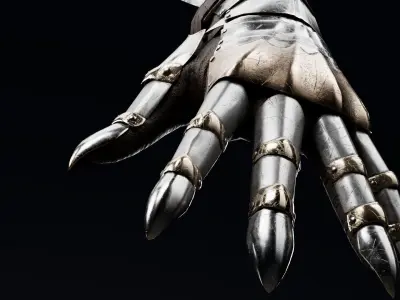  Female Knight Hand Armor MidPoly 3D model