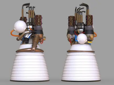 Rocket Engine 3D model 6