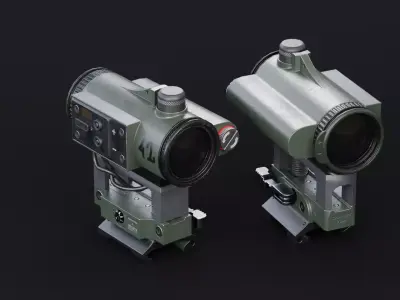 Scope 2X Game ready Low-poly 3D model