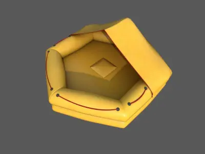 Inflatable rescue emergency raft Low-poly 3D model