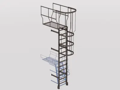 Rooftop Stairs 07 Low-poly 3D model
