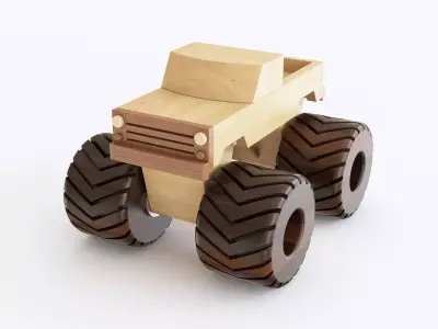 Wooden toy car 13 3D model