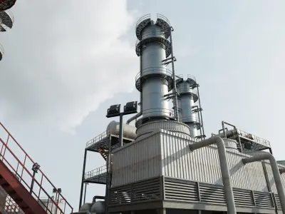Refinery Unit Scene 3D model
