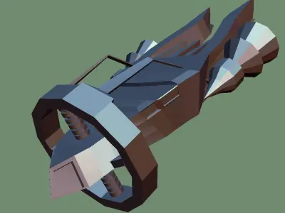 Spaceship Low-poly 3D model 8