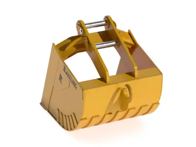 Raveling Flat Bottom Square Corner Excavator Bucket 3D model