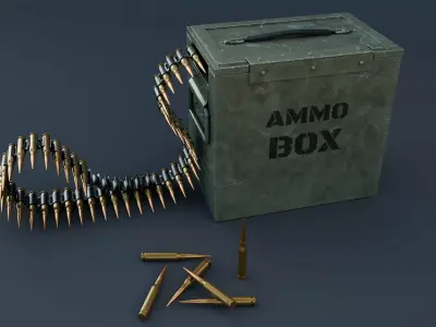 Ammo Box Low-poly 3D model 4